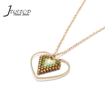 China Miyuki Jewelry Elegant Miyuki Beads Environmental Friendly Daily Wear Heart Pendant Necklaces for sale