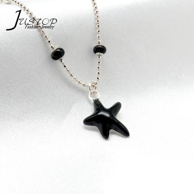 China 2020 New Design Black Environmental Friendly Epoxy Starfish Justop Necklace Summer Necklace Pending Gift Necklace for sale