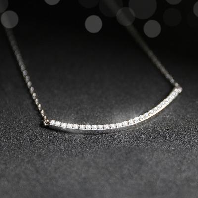 China Environmentally Friendly Wholesale 925 Sterling Silver Clavicle Chain Multi Cubic Zirconia Necklace Jewelry for sale