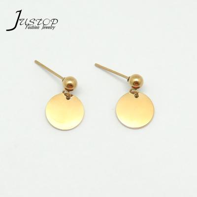 China 2020 New Arrival Environmental Friendly Stainless Steel Earrings Littele Round 18K Gold Earrings Stud Earrings for sale