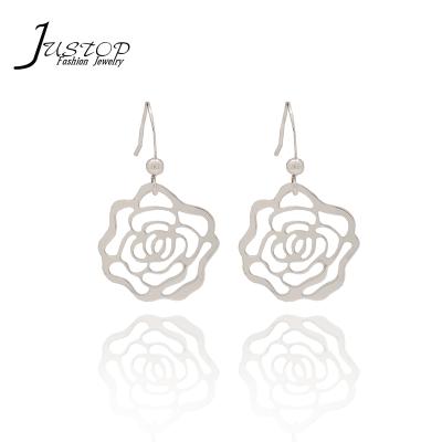 China Customized Environmental Friendly Wholesale Rose Jewelry 925 Sterling Silver Stud Earrings for sale