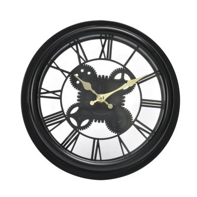 China Decorative Minimalist Black Circular Minimalist Glass Wall Deco Home Clocks for sale