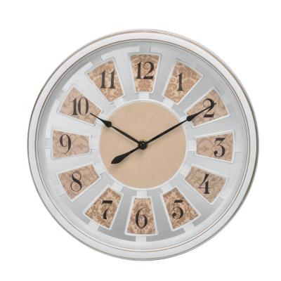 China Luxury Minimalist White Glass Iron Wall Decoration Clock Iron Wall Home Decor for sale