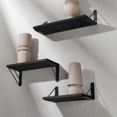 China (Other)Adjustable Decoration Bedroom Decor Black Storage Display Wall Shelves Set for sale