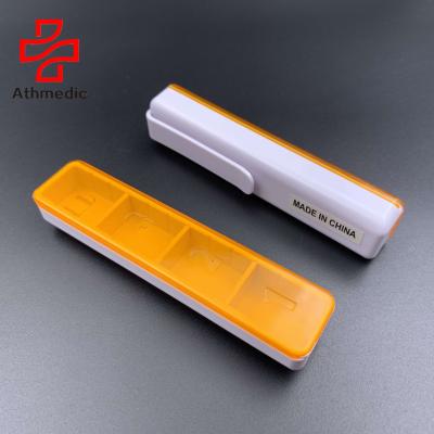 China 2021 4 Cases Food Grade PP Athmedic Pill Blow Box Portable Pill Case Belt Box Plastic Case for sale