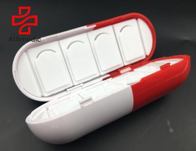 China 2021 ABS+PP Athmedic Food Grade Capsule Shape Drug Tablet Pill Box Case Organizer for sale