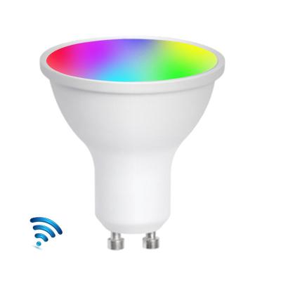 China Downlights Tuya WiFi 5W RGB Dimming APP Alexa Voice Smart Home Light WiFi Smart Bulb Remote Control for sale