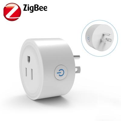 China With Tuya Zigbee Smart Power Monitoring Mini Socket Plug Measures Consumptionsmart 16A Outlet Voice Wireless Control Ip44 For Smart Home USA for sale