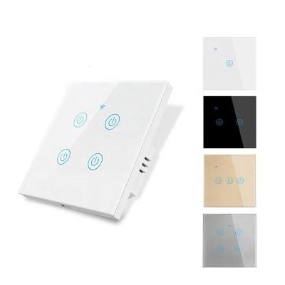 China Home APP USA WiFi Apple HomeKit Tuya 1/2/3/4 Band Touch Smart Light Remote Control Switch for Voice Google Alexa Home for sale