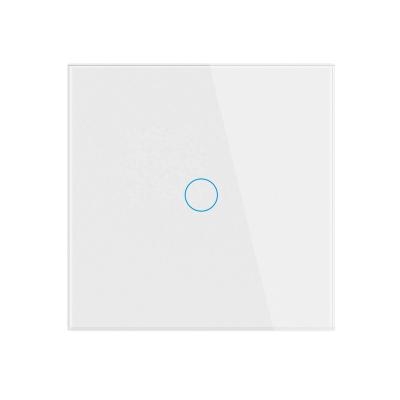 China Smart Touch Screen Light Wall Switch EU UK 1 Band Tuya Wall Touch Zigbee Zigbee No Magnetic Capacitive Wall Keep App Voice Sync for sale