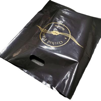 China Recyclable Wholesale Plastic Shopping Bags With Soft Handle Custom Design Black Die Cut Shopping Bags for sale