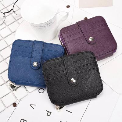 China Fashion RFID Blocking Leather Card Holder Wallet Coin Change Purse For Women for sale