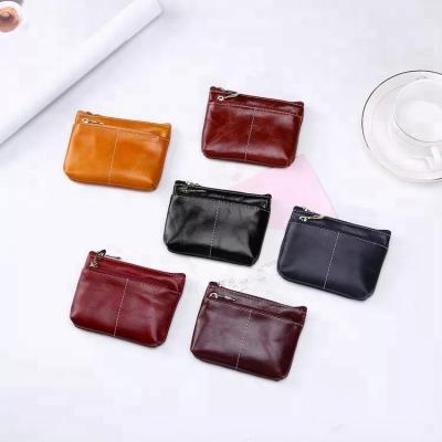 China Small Mini Fashion Hot Selling Zero Wallet Zipper Key Chain Leather Coin Purse for sale