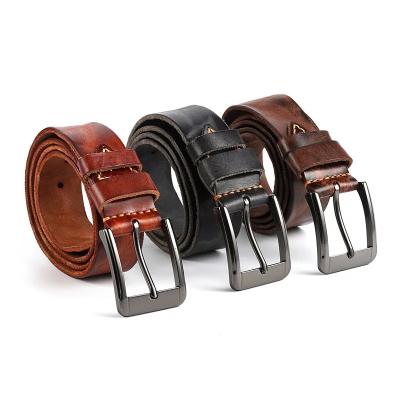 China 2018 cowhide fashion man belts imported vegetable tanned leather belt for men for sale