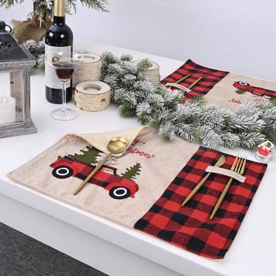 China Sustainable Christmas Decoration Cloth Dining Place Mats Linen Linen Table Mats for sale