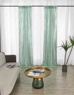 China Mint Green Sequin Rectangle Backdrop Seamless Curtains Glitter Sequin Backdrop Curtains For Wedding for sale