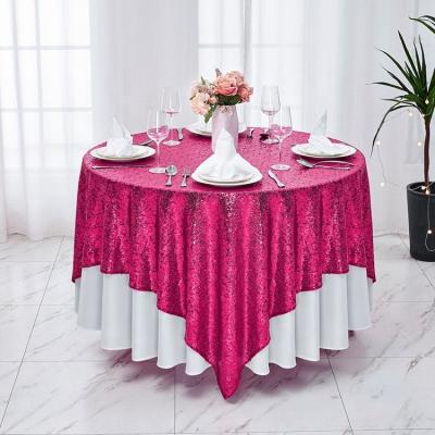 China Luxury Light Fancy Design Colorful Sequin Embroidered Tablecloth For Restaurant Decoration for sale