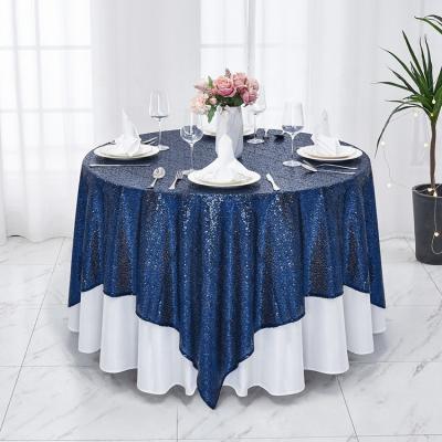 China China style light soft wrinkle free sequin fashion textile square tablecloth for home decoration for sale