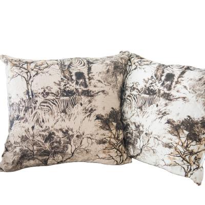 China C2U Home Decor 100% Anti-Static French Linen Printed Linen Cushions for sale