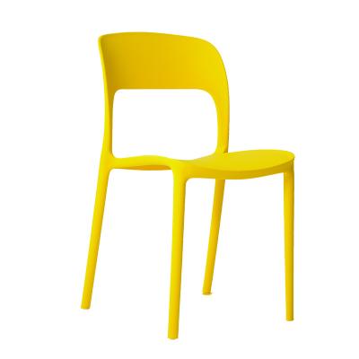 China Durable Popular Ins Easy To Clean Outdoor Stacking Chair PP Plastic Material Dining Chair PP Colorful for sale