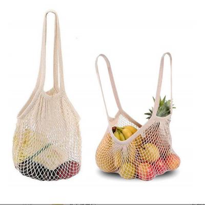 China Soft-loop Customized Reusable Shopping Net Bag Cotton Mesh Cotton Mesh Gift Vegetable Shopping Bag for sale