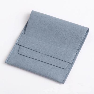 China Security Customized Microfiber Jewelry Bag Flip Envelope Bag With Hidden Buckle for sale