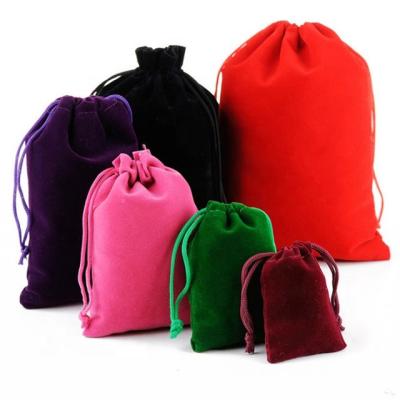 China Security Custom Velvet Bags Small Drawstring Tied Jewelry Gift Bags Tied Velvet Bag With Logo for sale