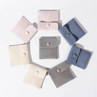 China Wholesale Safety Velvet Flip Button Bag Earphone Cable Storage Flip Envelope Velvet Bag for sale