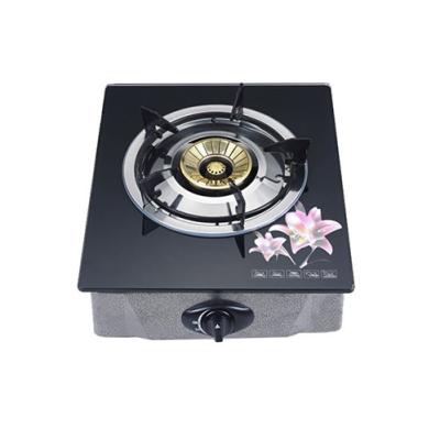 China Hotel Automatic Ignition Burner Gas Stove Tabletop Cooktops Tempered Glass Table Tops Simple Cheap Home Cookware for sale