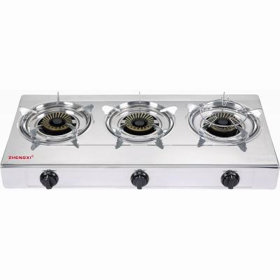 China Manufacturer China Spare Part Hotel 3 Burner With Pan CKD Kitchen Cooking Appliances Home Cooktops Stand Gas Stove Rack for sale