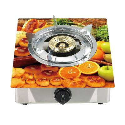 China 3D Hotel Design Glass Single Burner Hot Selling Gas Stove for sale