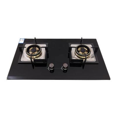 China Hotel Singapore 2 Burner Built In LGP Gas Hob Spare Part Auto Ignition High Pressure Sabaf Burner Built In NG Gas Cooktops for sale