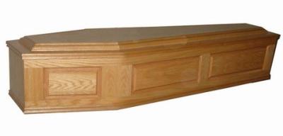 China Satin Lined Cardboard Eco Friendly Coffins with Convex Lid and Frame Body for sale