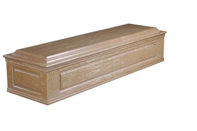 China Convex Lid Rectangle Cardboard Coffins with Frame Walls and Satin Linings for sale