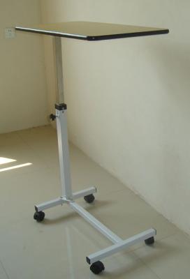 China Hospital overbed table mobile with castors , manual adjustment stable bedside table for sale