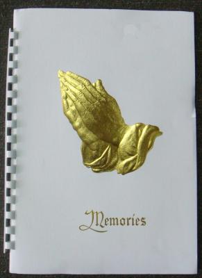 China Plain Gold Stampled Praying Hands Funeral Memorial Register Books for sale