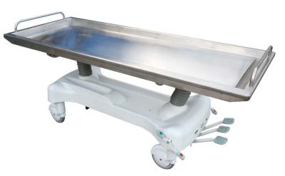 China Stainless Steel Mortuary Equipment Top Hydraulic Embalming Table Adjustable for sale