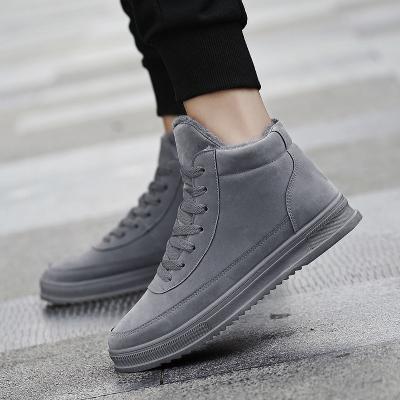 China Anti-Smell Winter Men Boots With Fur Snow Warm Women Boots Men Work High Top Sports Shoes Sneakers Rubber Ankle Boots Plus Size for sale