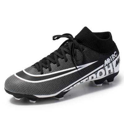 China TPU SIZE 35-45 Mens Soccer Boots Kids High Ankle Soccer Cleats Waterproof Sports Sneakers Futsal Shoes for sale