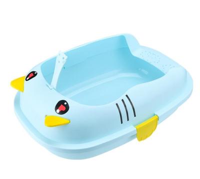 China Wholesale Creative Viable Pet Grooming Semi-closed Care Products Cat Litter Box Anti-splash Plastic Cat Litter Box for sale