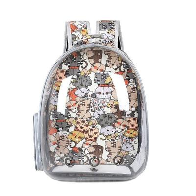 China 2021 Cat Backpack 2021 Space Stain Travel Carrier Panoramic Viable Transparent Pet Bag Breathable Carrying Pet for sale