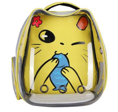 China Breathable Cute Cartoon Space Capsule Bubble Pet Bags Transparent Travel Pet Carrier Backpack For Cat for sale