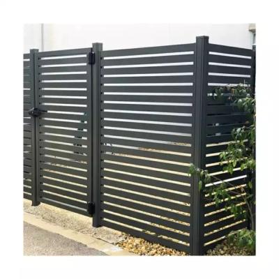 China Wholesale Easily Assembled Easily Assembled Horizontal Vertical Aluminum Yard Custom Black Garden Fence Privacy Fence for sale