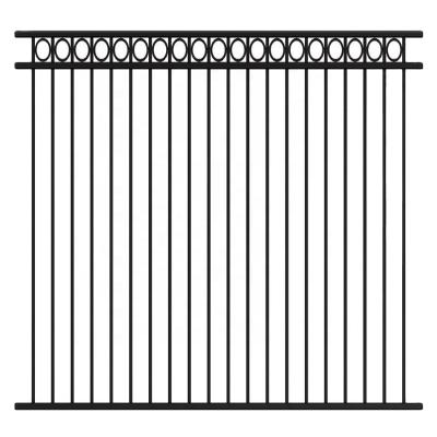 China Easily Assembled Ornamental Garden Powder Coated Black Metal Panel Aluminum Fence for sale