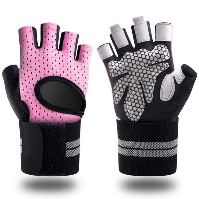 China Custom Breathable Sports Gloves Weightlifting Workout Gym Half Finger With Wrist Support Sports Gloves for sale