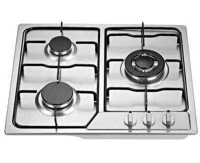 China Hotel 60cm 3 burner CE stainless steel brass gas burner cooktop for sale