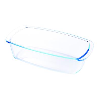 China Factory Outlet Sustainable Oblong Glass Tray Cake Tools Glass Muffin Pan for sale