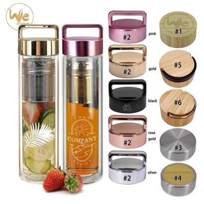 China GS07-B Viable 480ml 17oz No Minimum BPA Free Double Wall Glass Tea Leak Proof Flask for sale