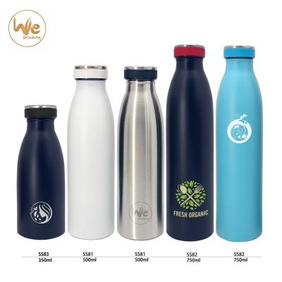 China PORTABLE Powder Coating Double Walled Vacuum Insulated Stainless Steel Water Sport Milk Bottle Thermos for sale