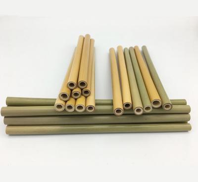 China Laser Private Label Logo 100% Disposable High Quality Natural Green Degradable Reusable Bamboo Straw for sale